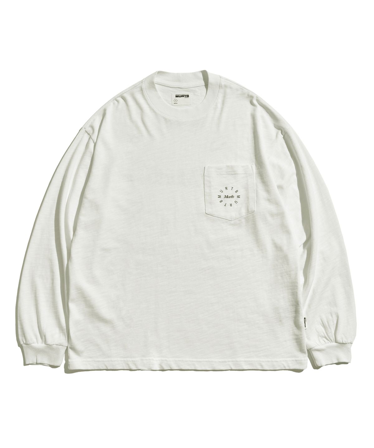 미드업데이트(MIDUPDATE) Circle Typo Pocket L/S Tee_WH