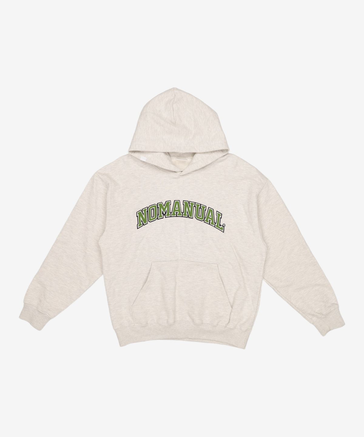 노매뉴얼(NOMANUAL) 3T ARCH LOGO HOODIE - OATMEAL MELANGE M