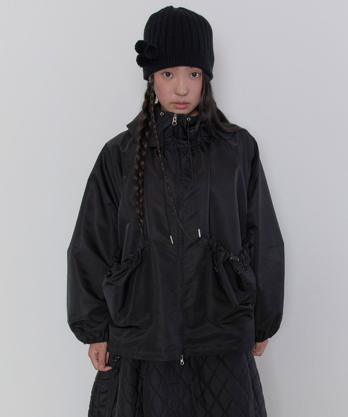 타입서비스(TYPESERVICE) Drawstring Hood Jacket [Black]