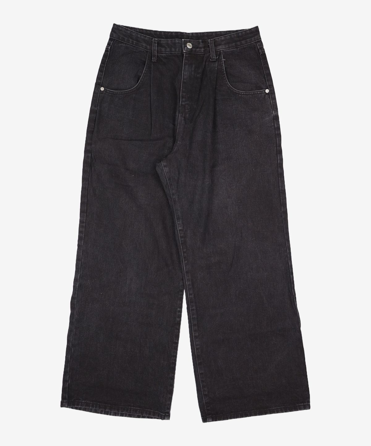노매뉴얼(NOMANUAL) ONE TUCK REVERSED POCKET PANTS - BLACK L