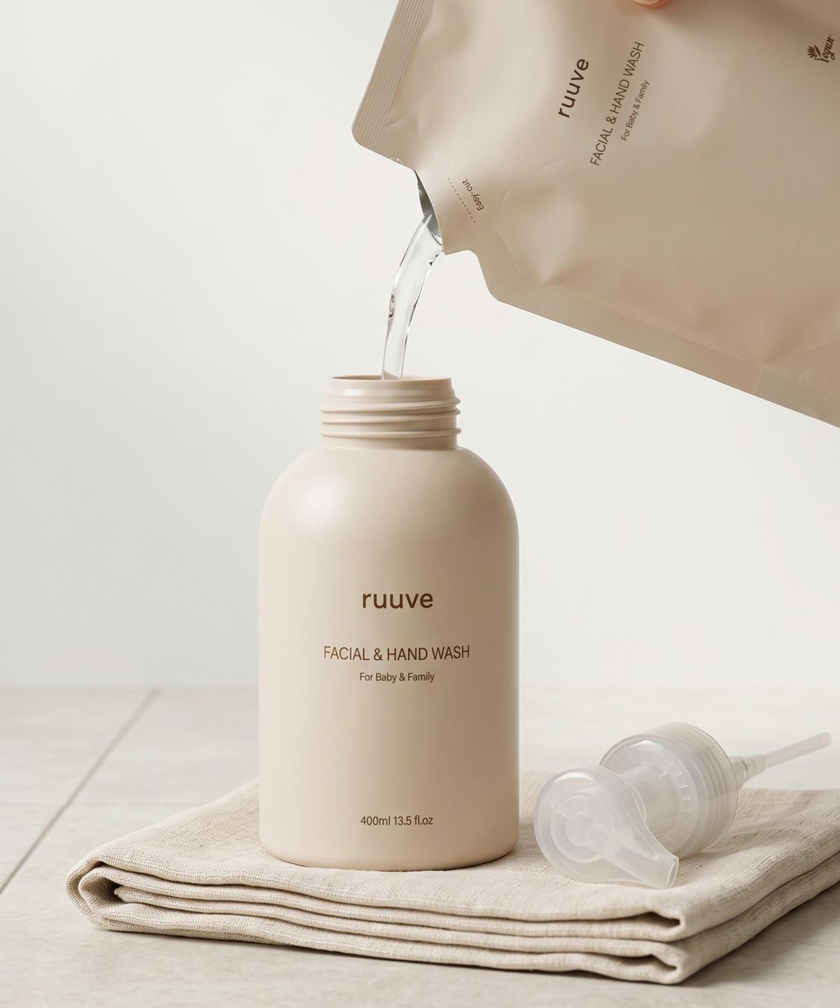 러베(RUUVE) 패밀리 페이셜& 핸드워시 리필 350ml