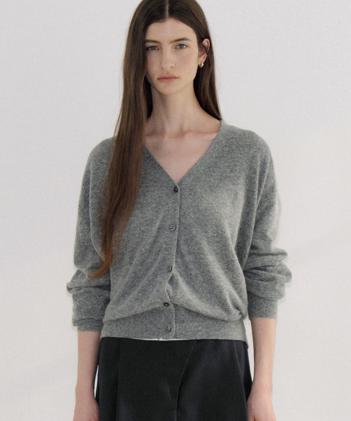 아워코모스(OURCOMOS) two-way wrap cardigan (melange gray) orc 6096