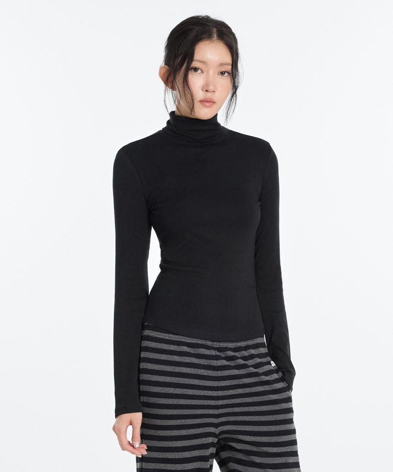 W 베이직 모달 터틀넥 롱슬리브 (4colors)