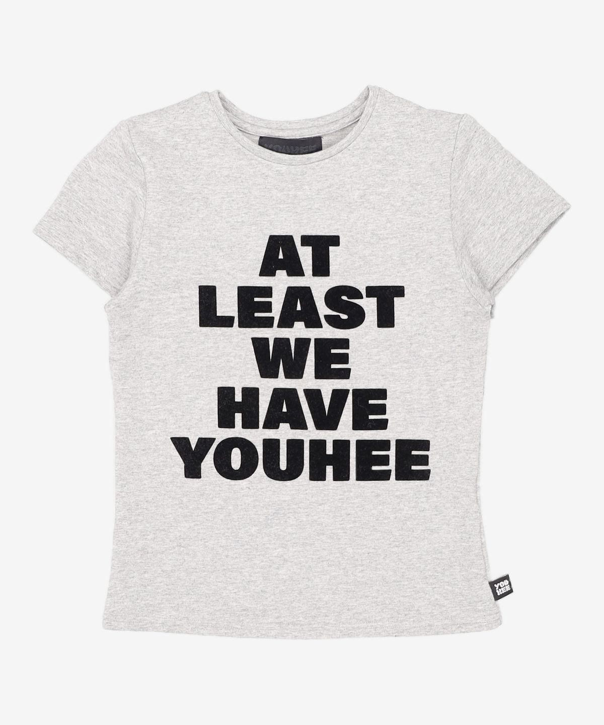 유희(YOUHEE) LETTERING T-SHIRT MELANGE GREY FREE