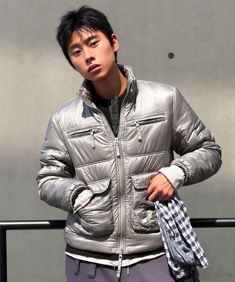 UTILITY HIGH NECK LIGHT JACKET GREY