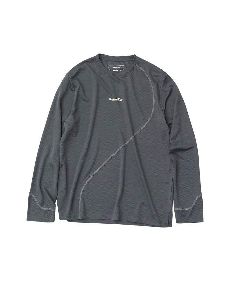 CURVE SEAM LONG SLEE_Charcoal Grey