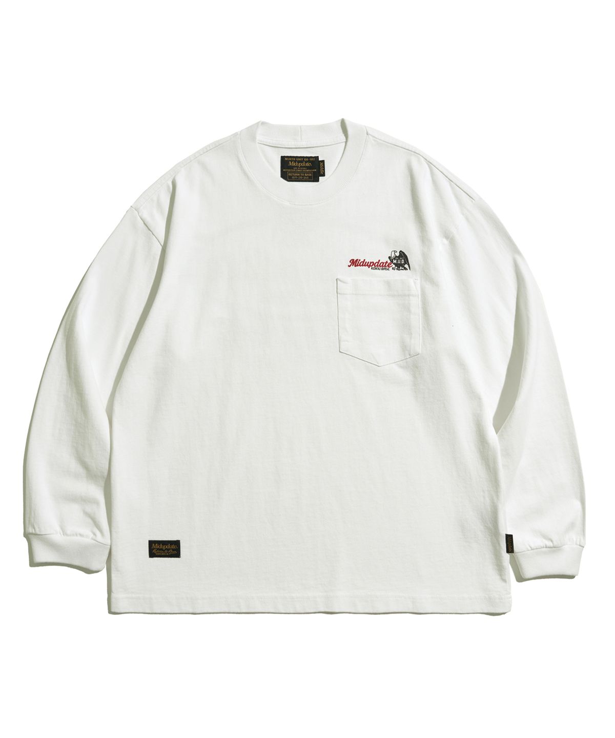 미드업데이트(MIDUPDATE) Heavy Cotton Long Sleeve Pocket Tee_WH