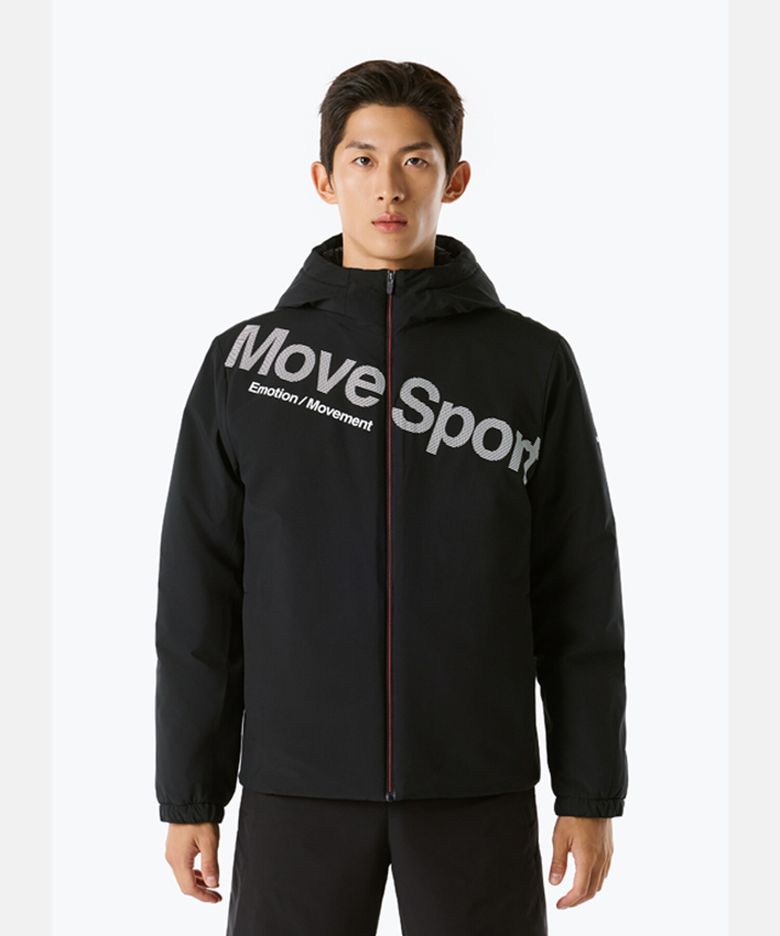 하이브리드 패딩 후드형 자켓 블랙 VS121EPD12