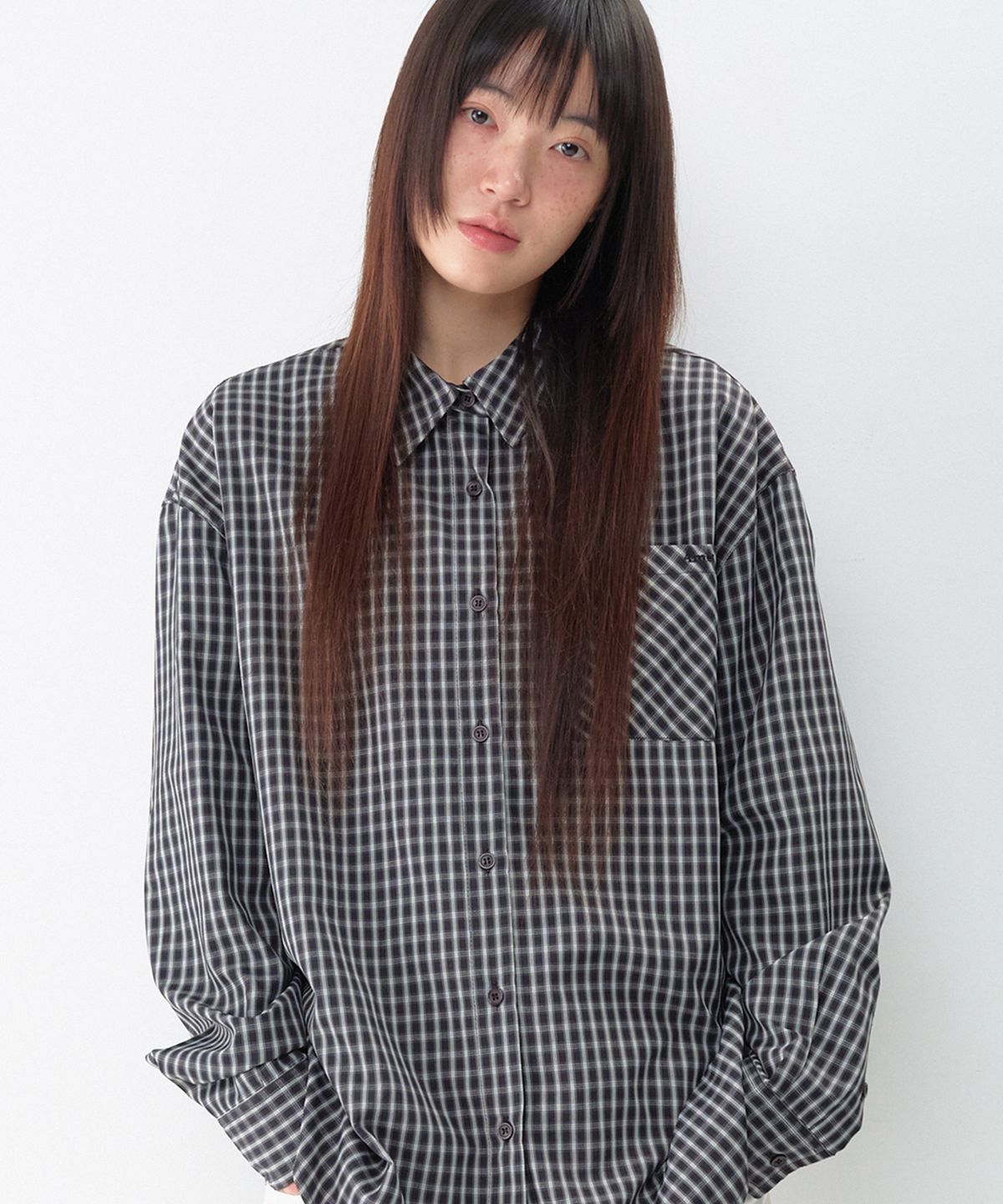 아메스 월드와이드(AMES-WORLDWIDE) 52 CHECK SHIRTS BLACK