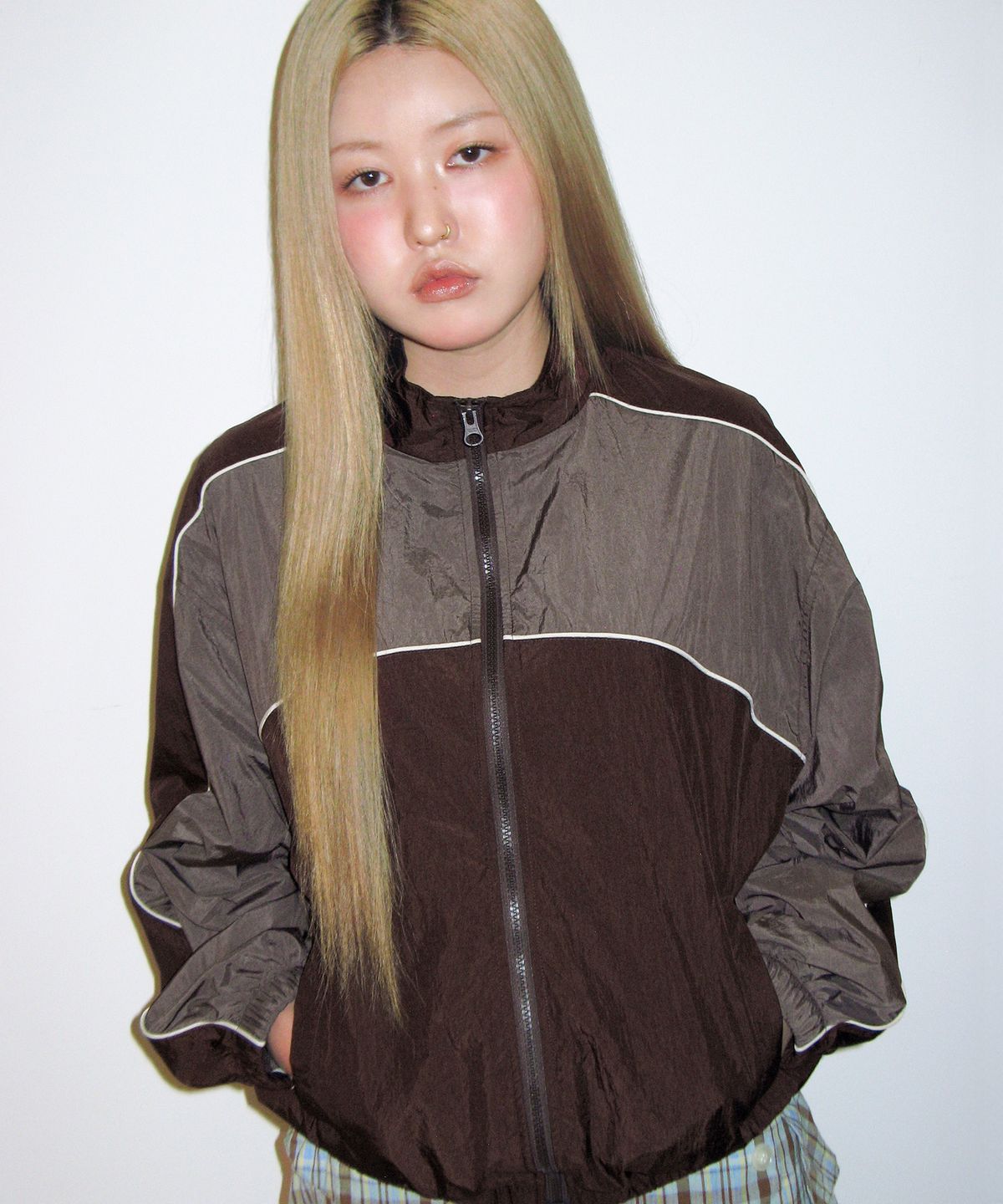 아메스 월드와이드(AMES-WORLDWIDE) CASUAL BLOCK WINDBREAKER BROWN