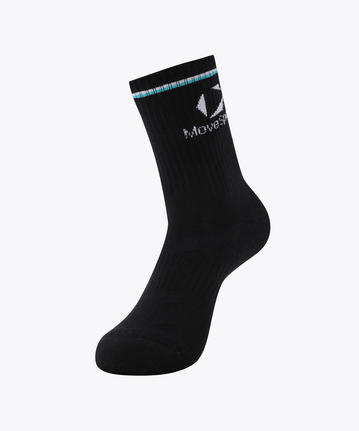 무브스포츠 바이 데상트(MOVESPORT BY DESCENTE) 크루 삭스 블랙 VS123ESO12