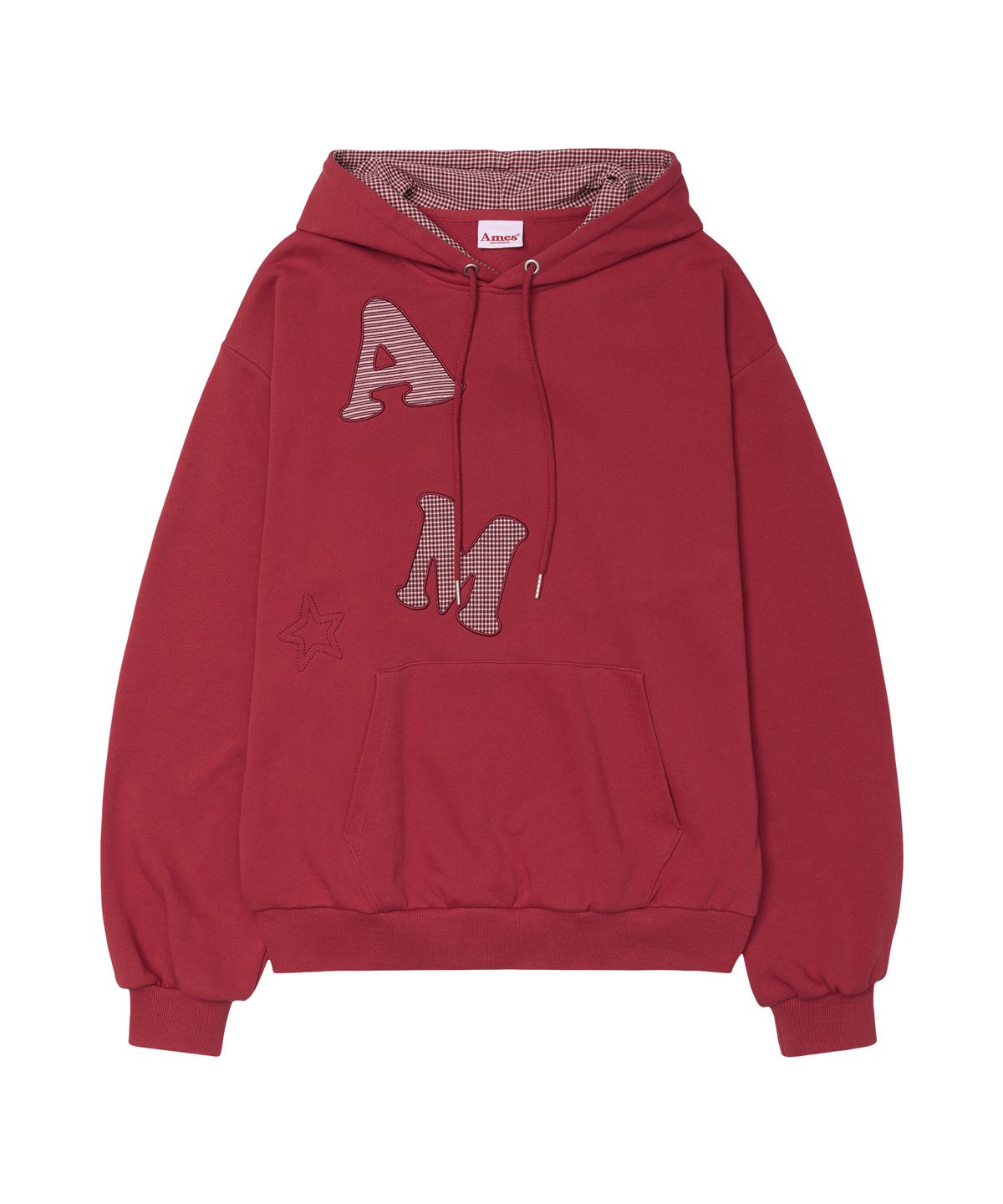 아메스 월드와이드(AMES-WORLDWIDE) BIG PATCH APPLIQUE HOODIE RED