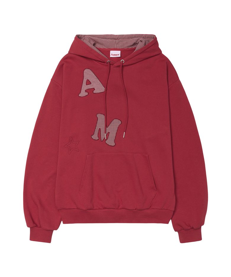 BIG PATCH APPLIQUE HOODIE RED