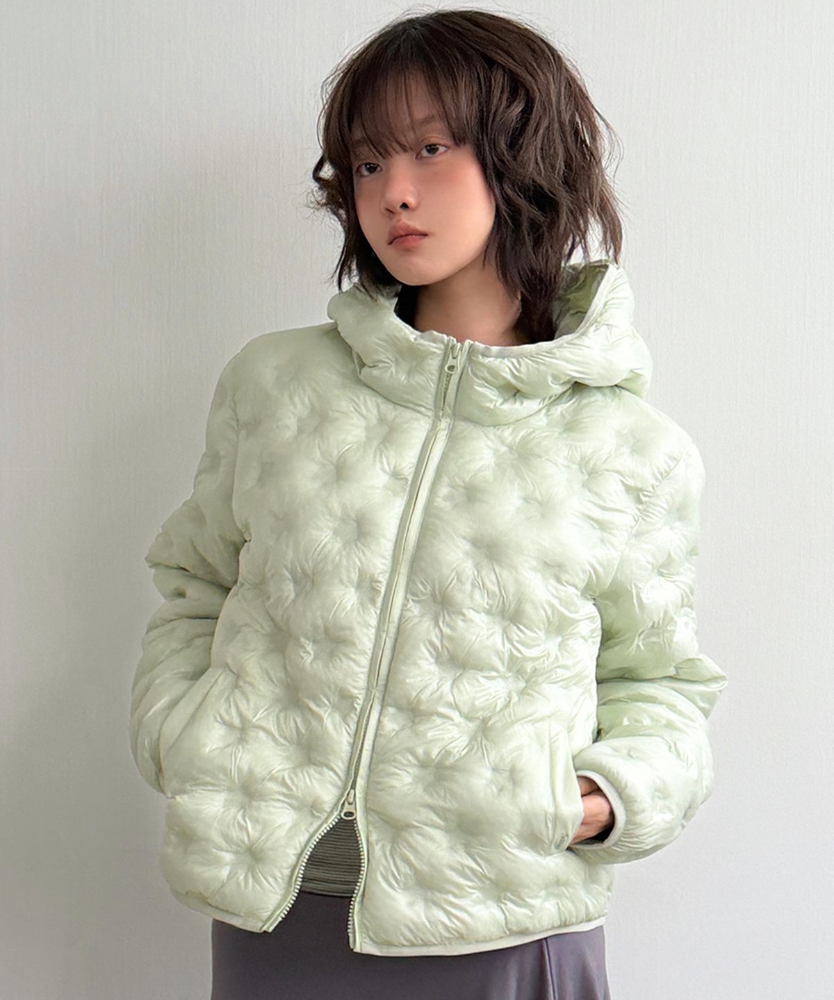 아메스 월드와이드(AMES-WORLDWIDE) STAR LIGHTWEIGHT HOODED PADDING MINT