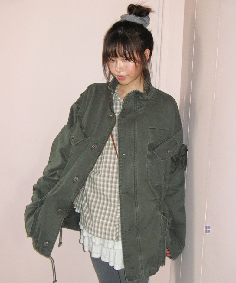 RIBBON POCKET FIELD JACKET KHAKI