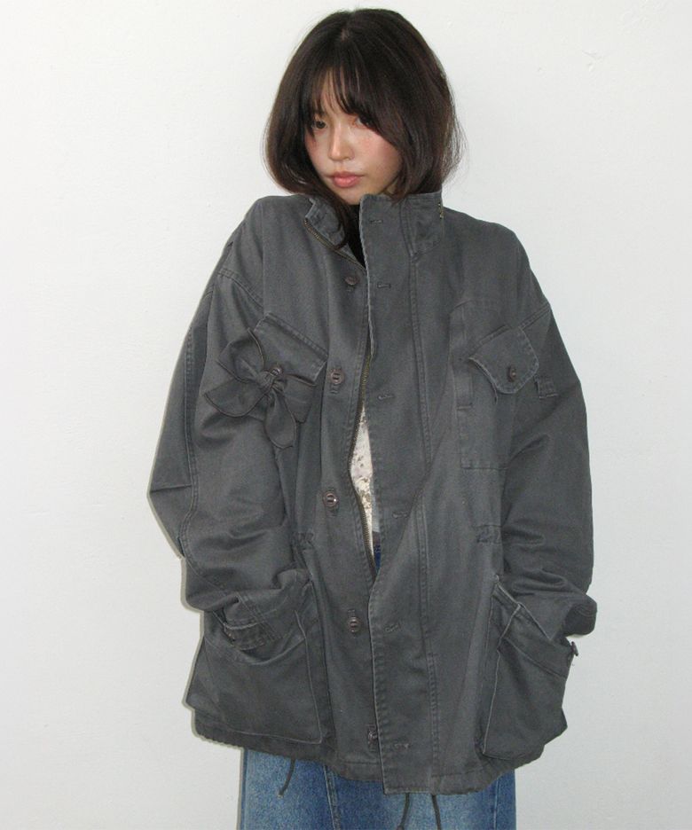 RIBBON POCKET FIELD JACKET CHARCOAL