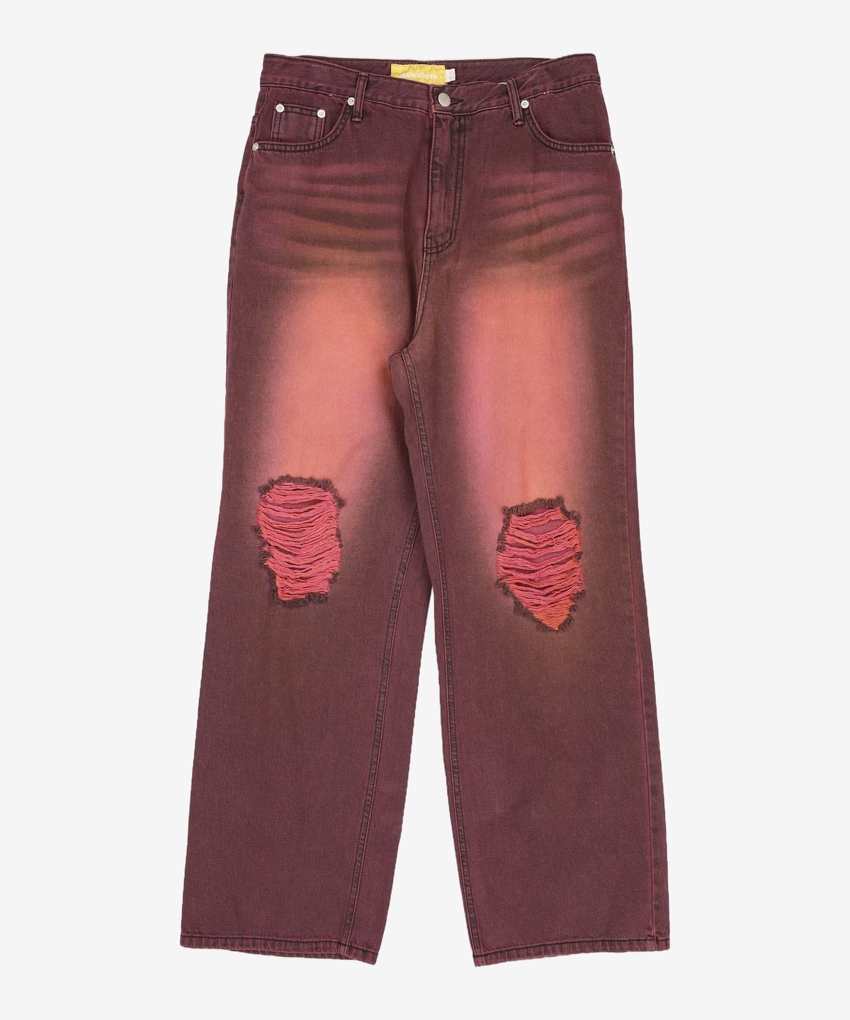 메인부스(MAINBOOTH) Color Washing Damage Pants(RED) M