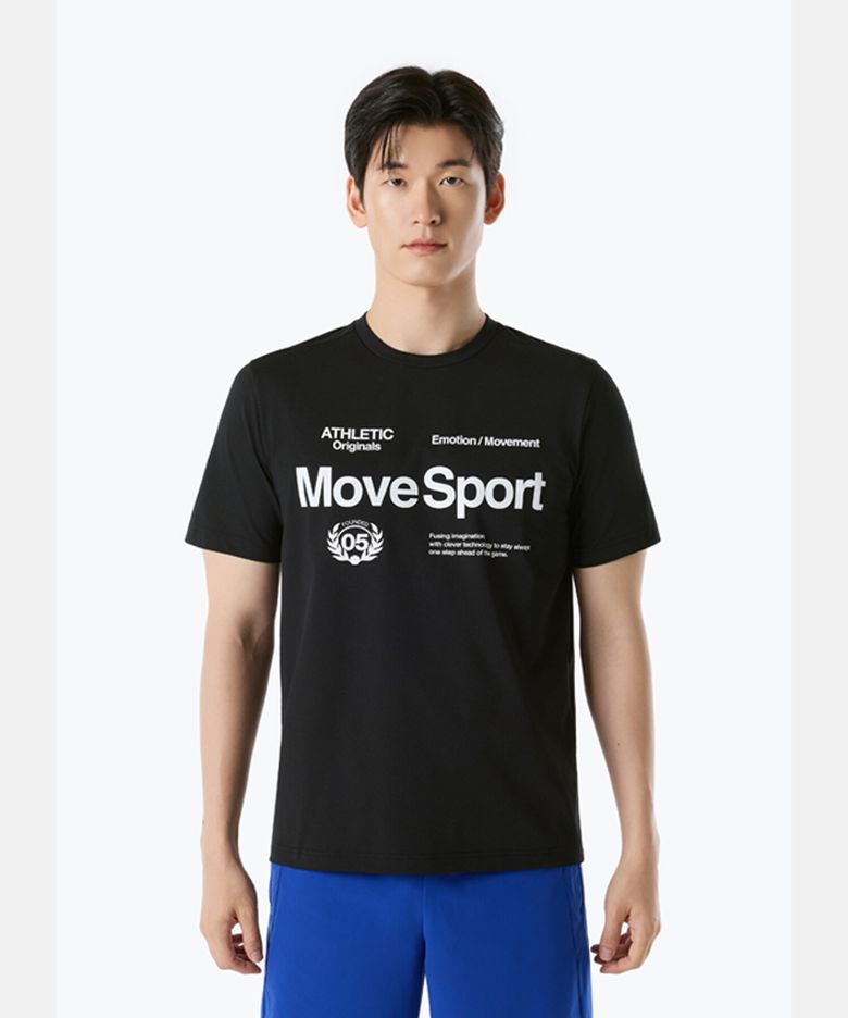 워딩 그래픽 반팔 티셔츠 블랙 VS123ETS14