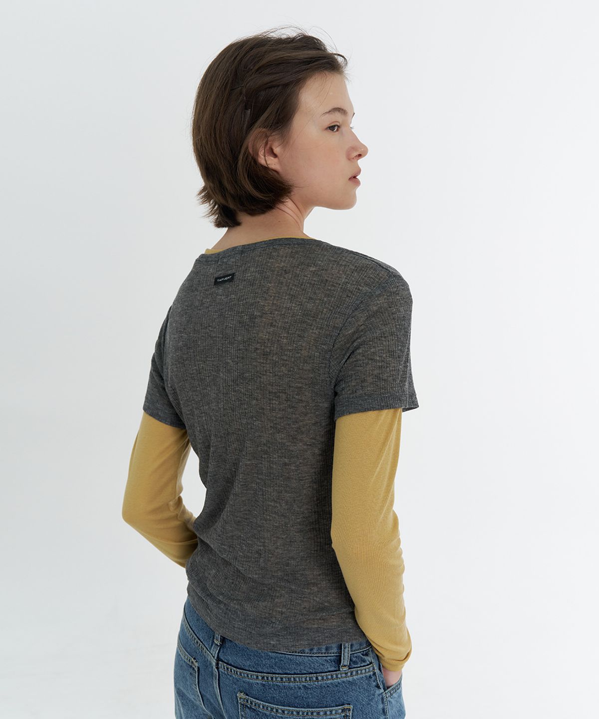 타버트(TARVERT) Moibi Tencel Wool T-Shirt - Charcoal