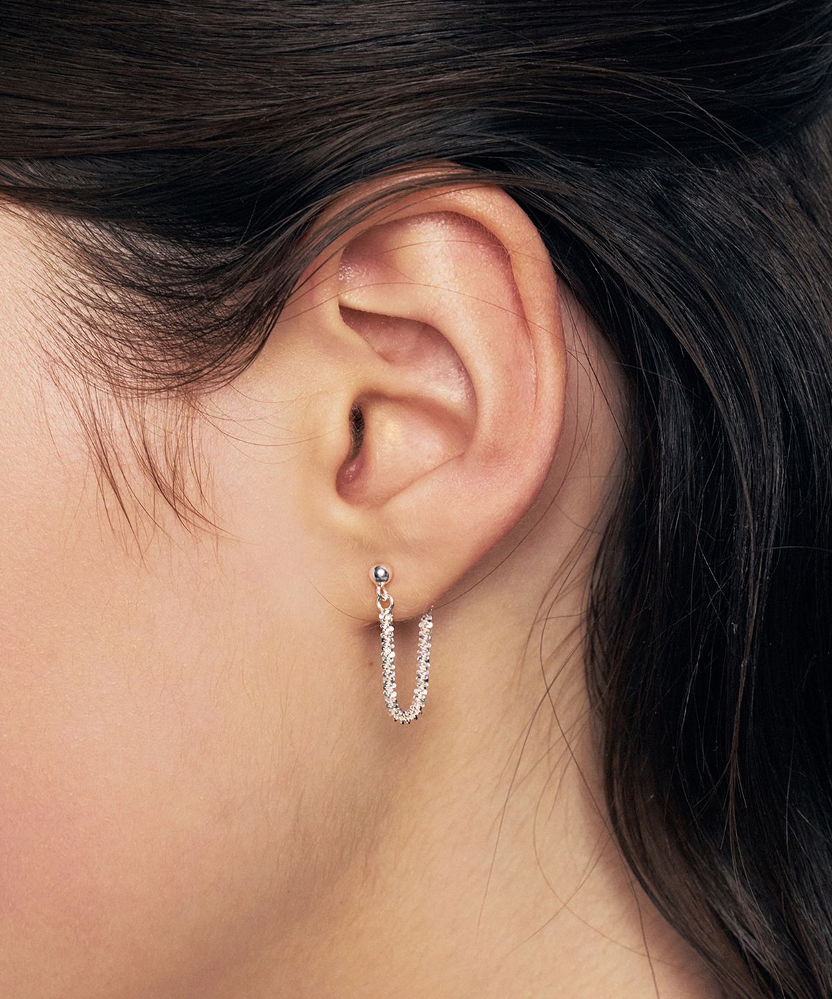 헤이(HEI) [sv925] sparkling italian chain earrings