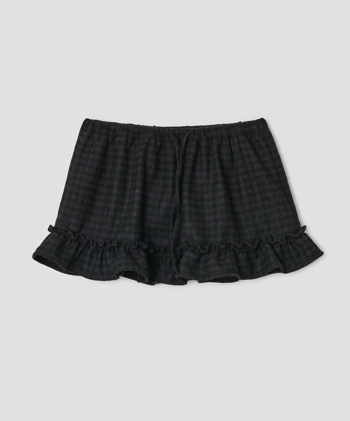 타입서비스(TYPESERVICE) Wool Ruffle Mini Skirt [Black]