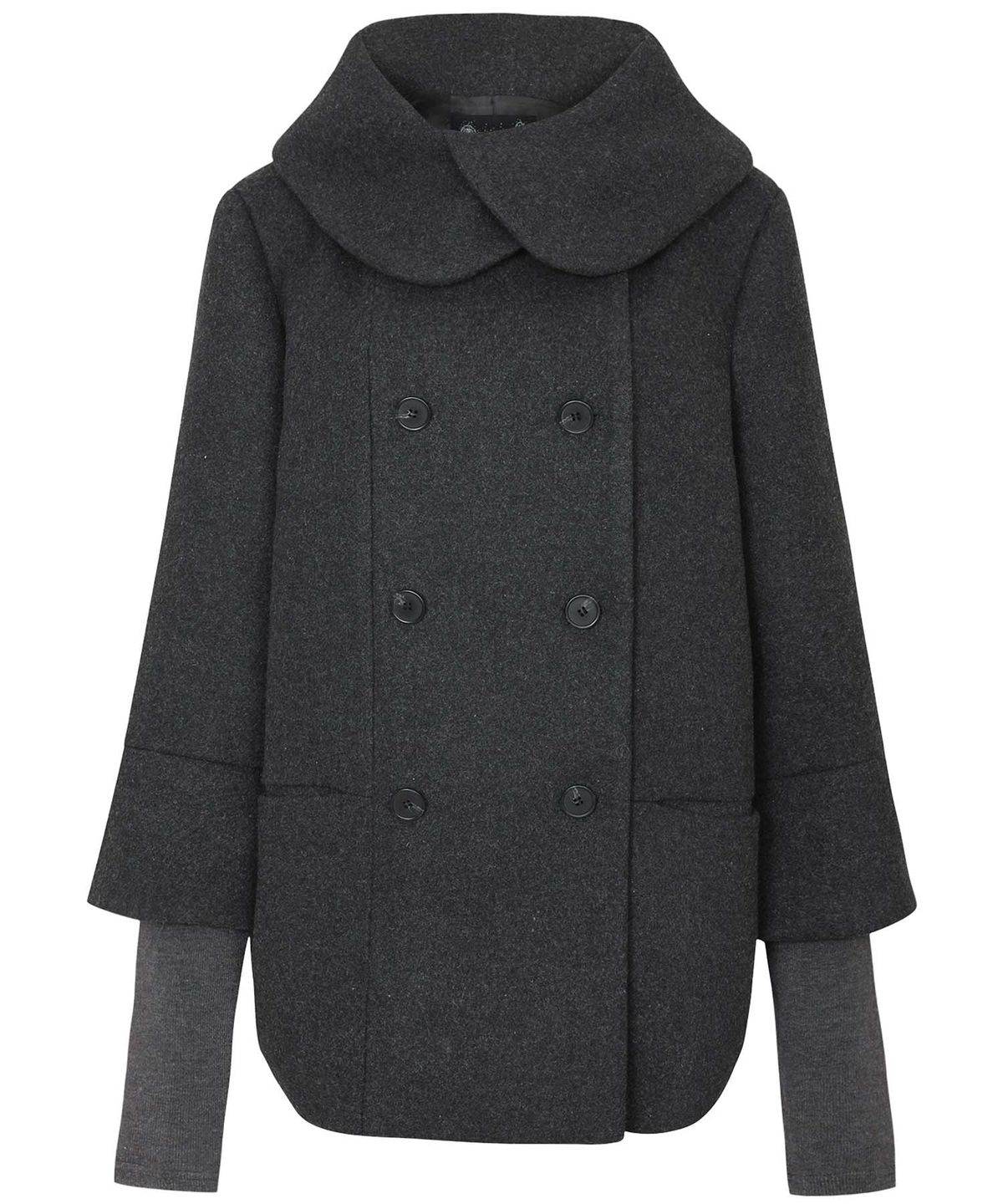 플레어업(FLAREUP) Layered Double Wool Coat (FL-060_Charcoal)