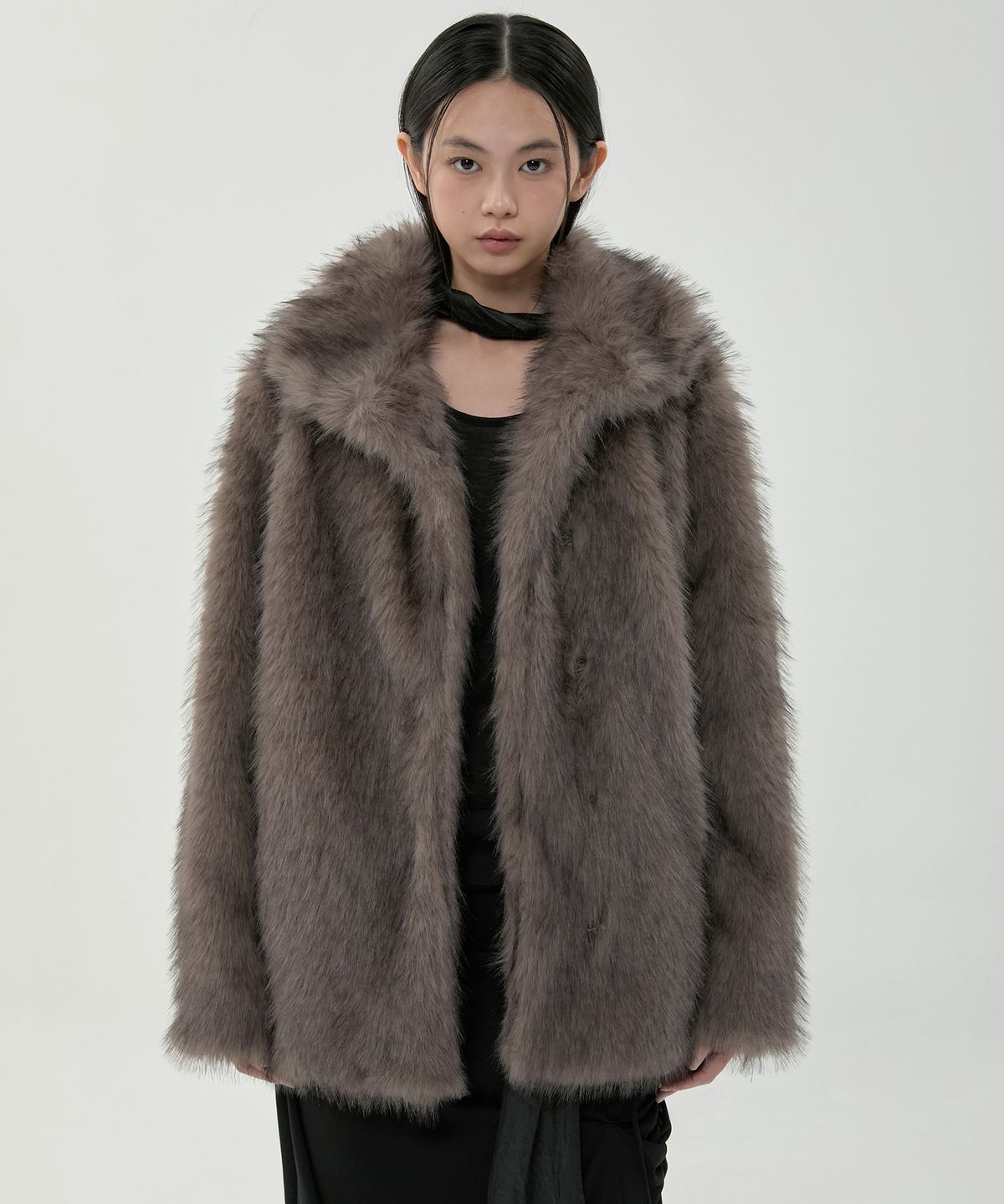 플레어업(FLAREUP) Yua Fur Jacket (FL-063_Faded Charcoal)