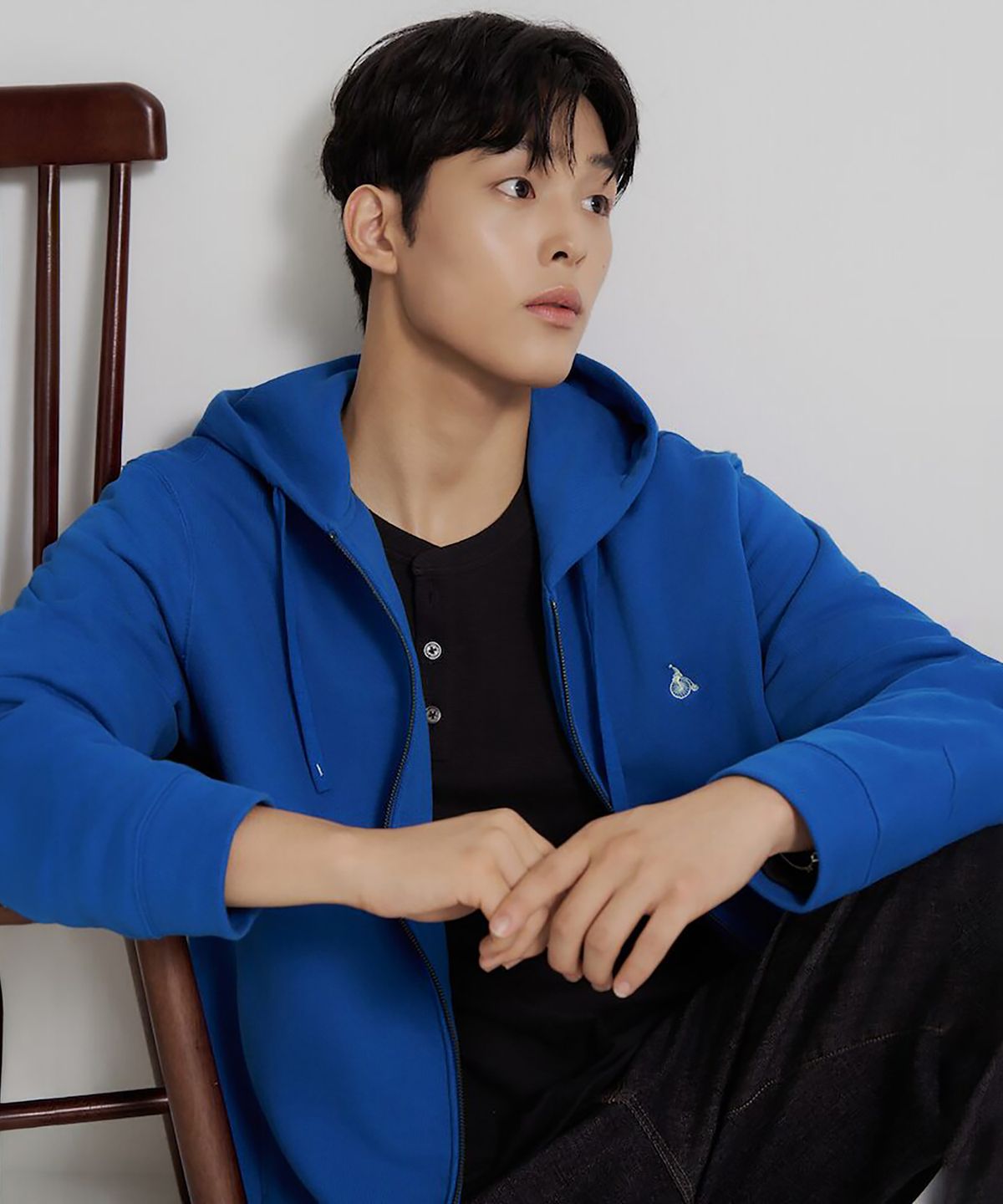 빈폴 멘(BEANPOLE MEN) [Essential] 투웨이 후드 집업 티셔츠  블루