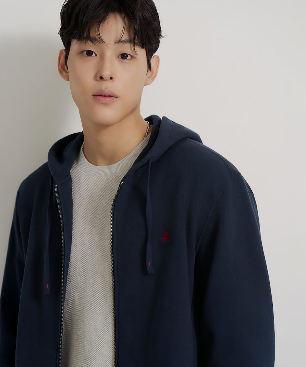 빈폴 멘(BEANPOLE MEN) [Essential] 투웨이 후드 집업 티셔츠  네이비