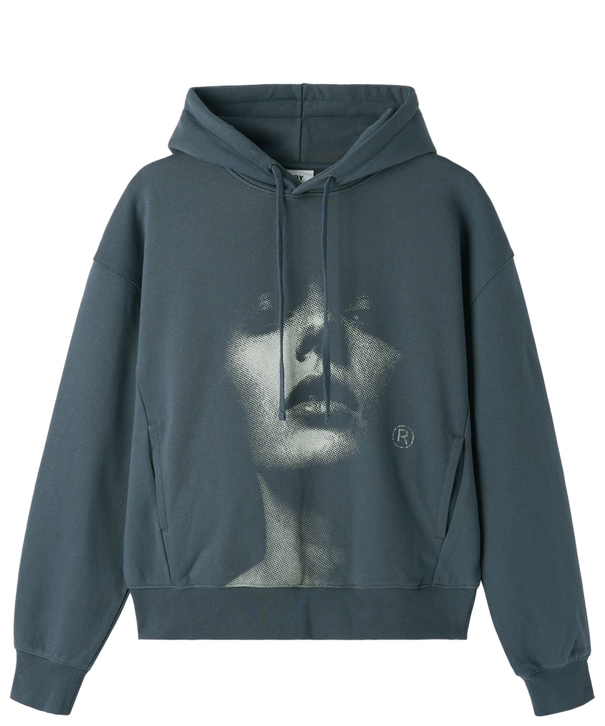 오픈야드(오와이)(OPENYARD(OY)) FADED PORTRAIT HOODIE - BLUE