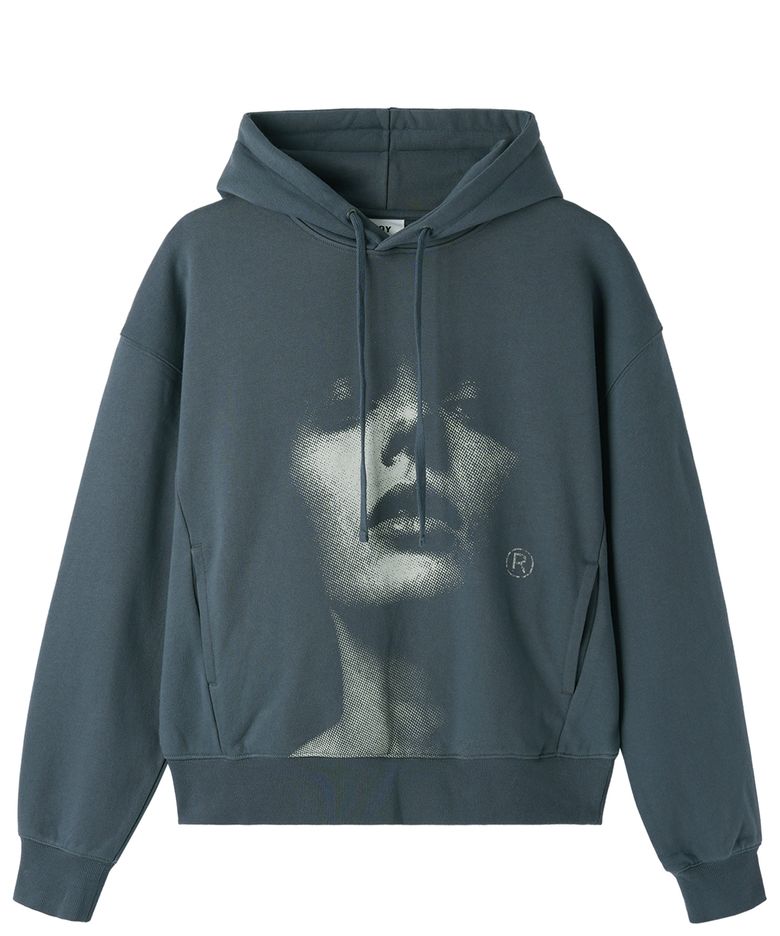 FADED PORTRAIT HOODIE - BLUE