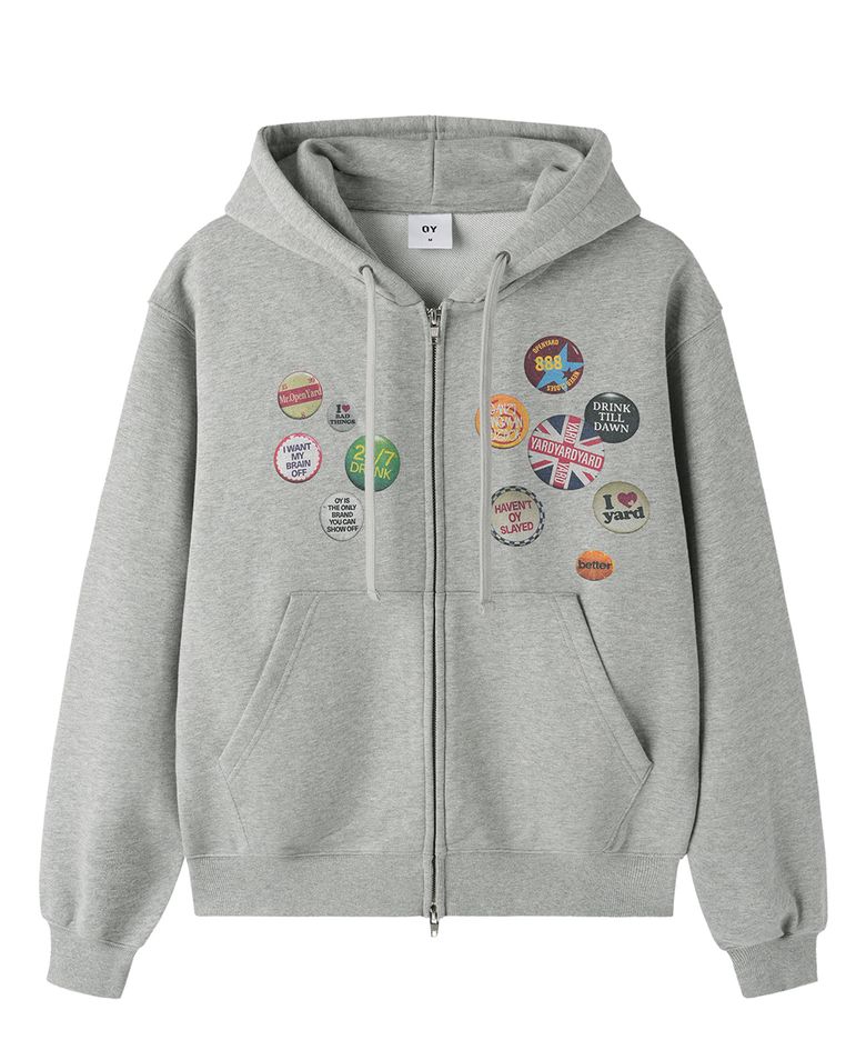 PINBOARD HOODIE ZIP UP - MELANGE