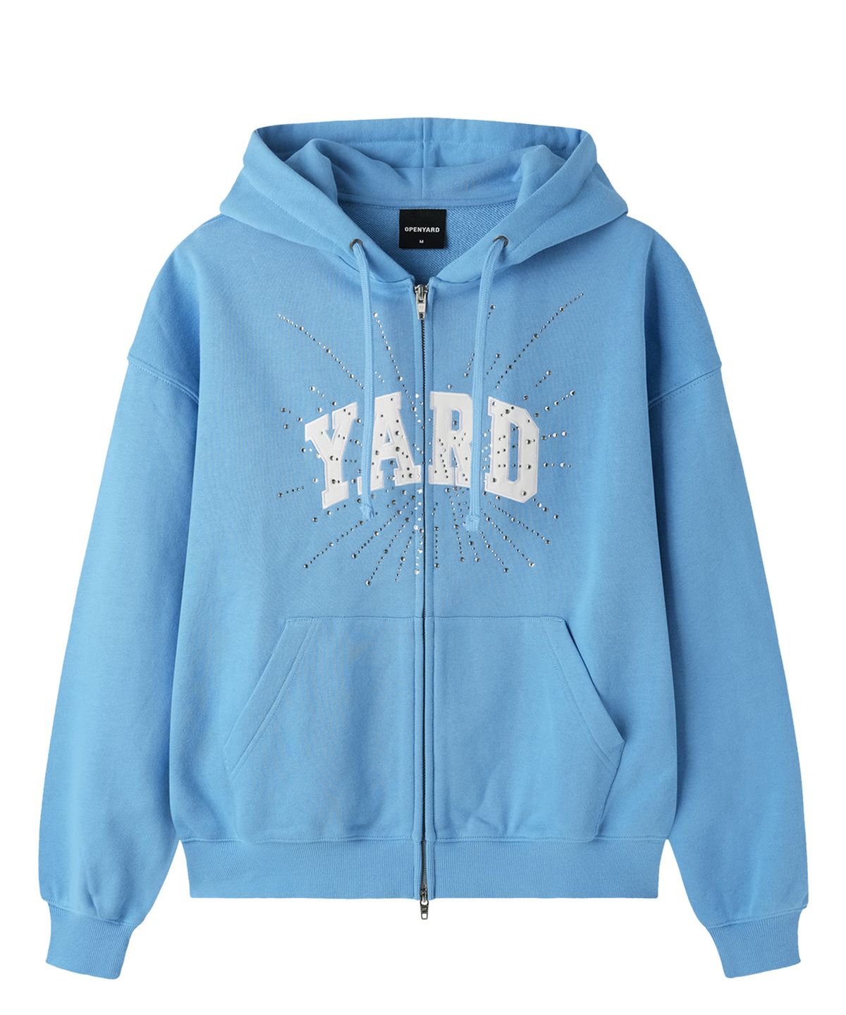 오픈야드(오와이)(OPENYARD(OY)) RHINESTONE BURST HOODIE ZIP UP - LIGHT BLUE