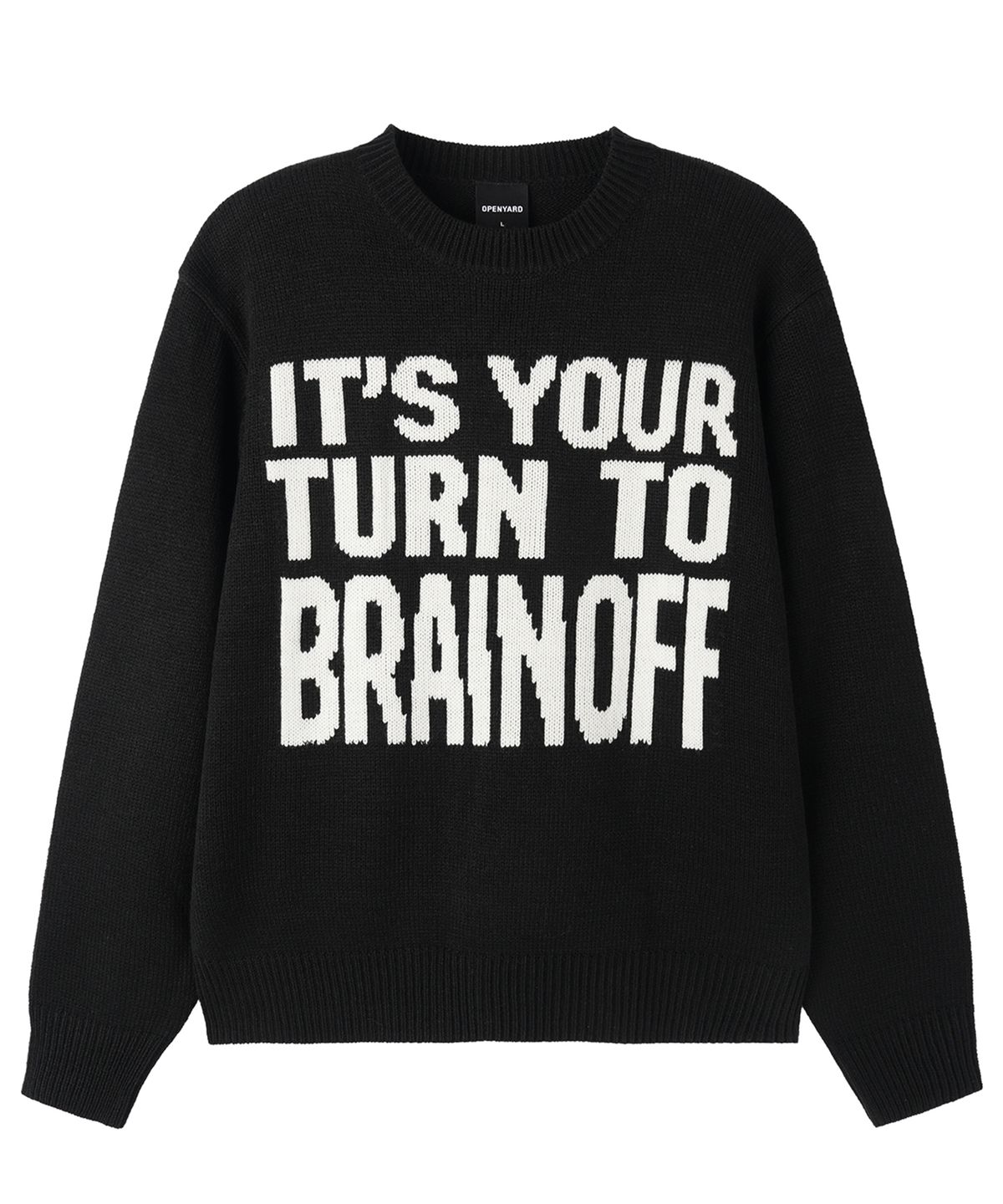 오픈야드(오와이)(OPENYARD(OY)) BRAIN OFF KNIT - BLACK