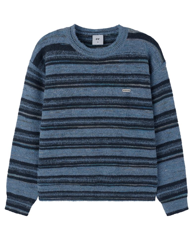 BRUSH STRIPE KNIT - BLUE