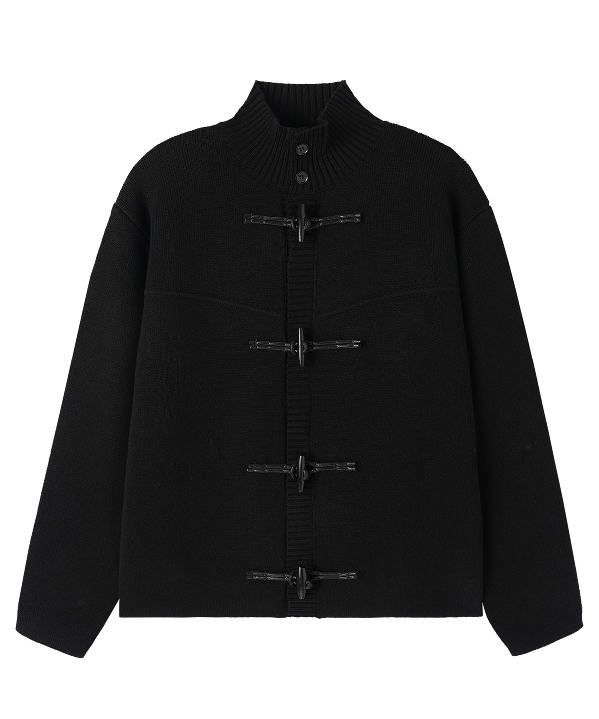오픈야드(오와이)(OPENYARD(OY)) TOGGLE KNIT CARDIGAN - BLACK