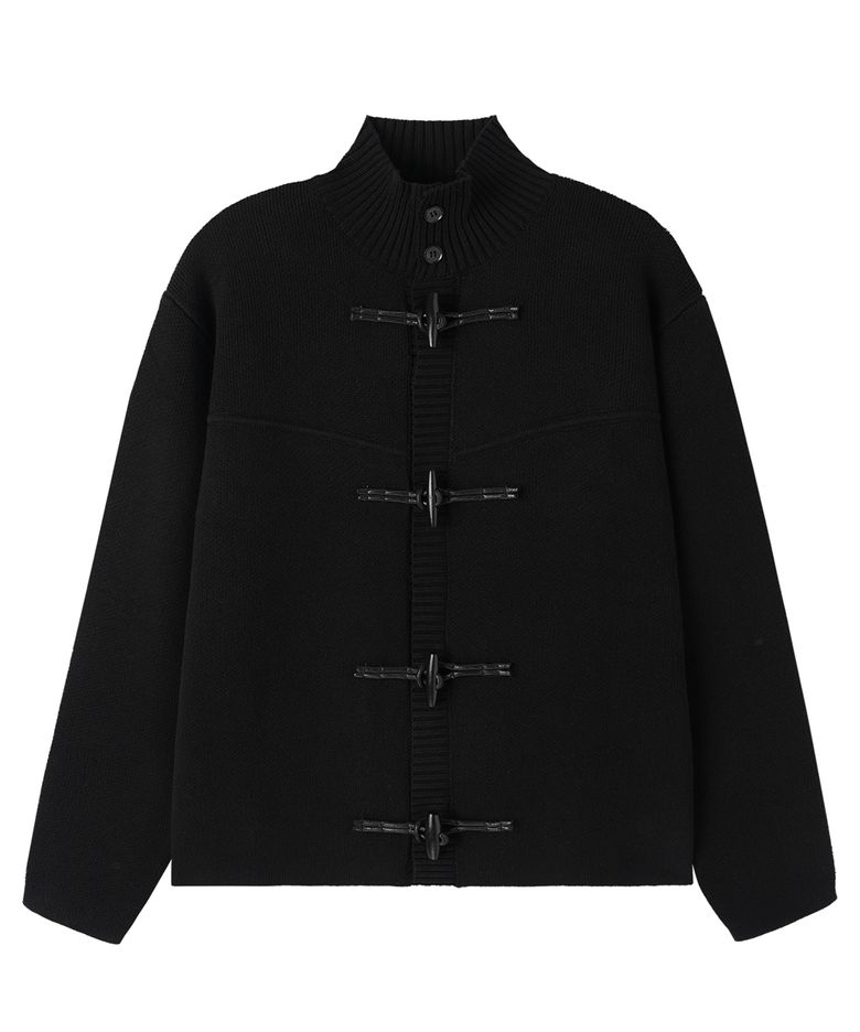 TOGGLE KNIT CARDIGAN - BLACK