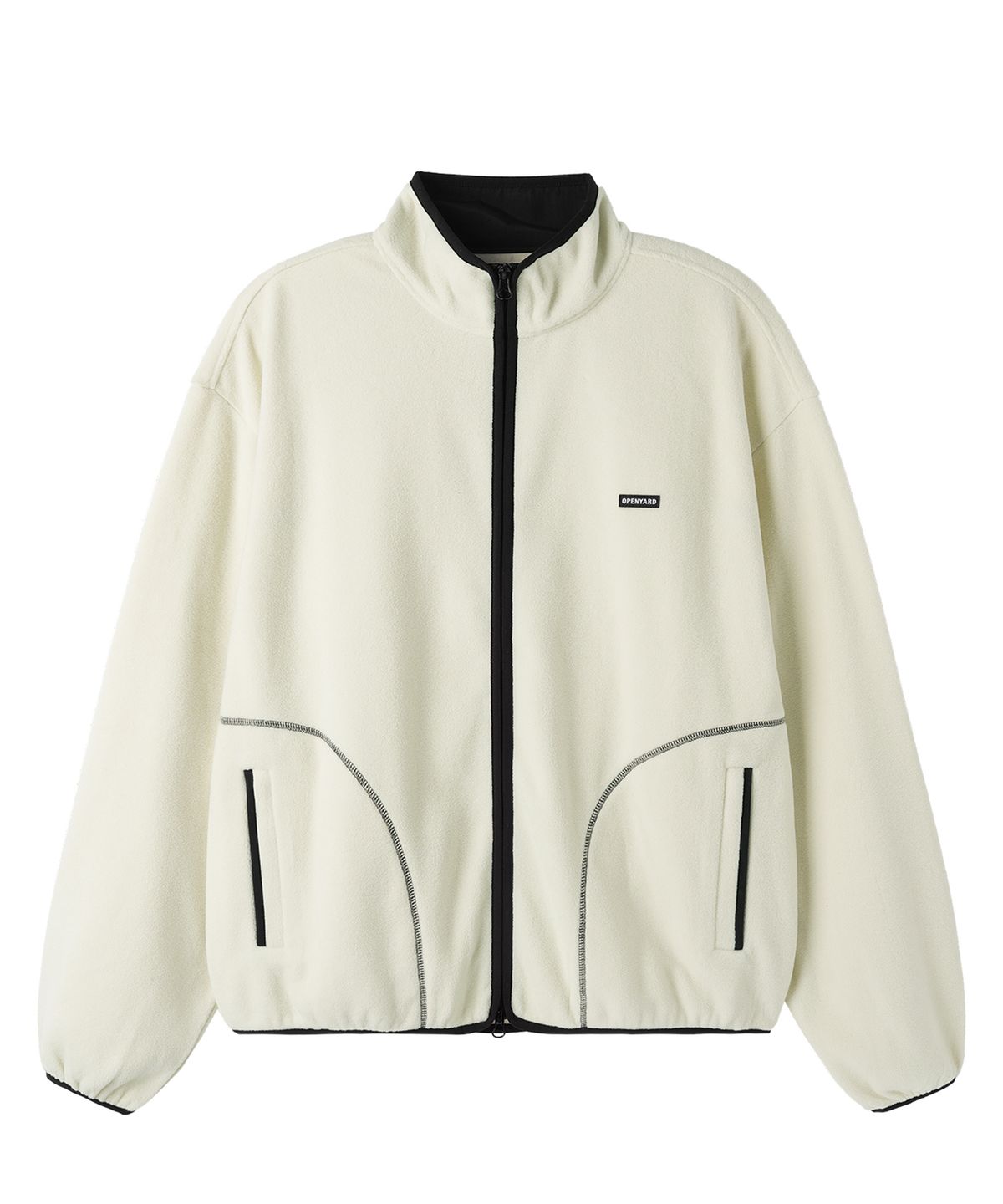 오픈야드(오와이)(OPENYARD(OY)) CURVED POCKET FLEECE JACKET - IVORY
