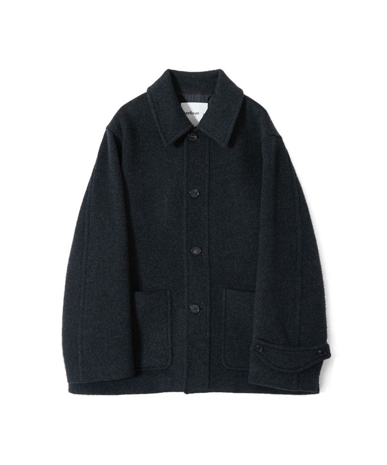 Newyear Wool Half Coat Melange Black