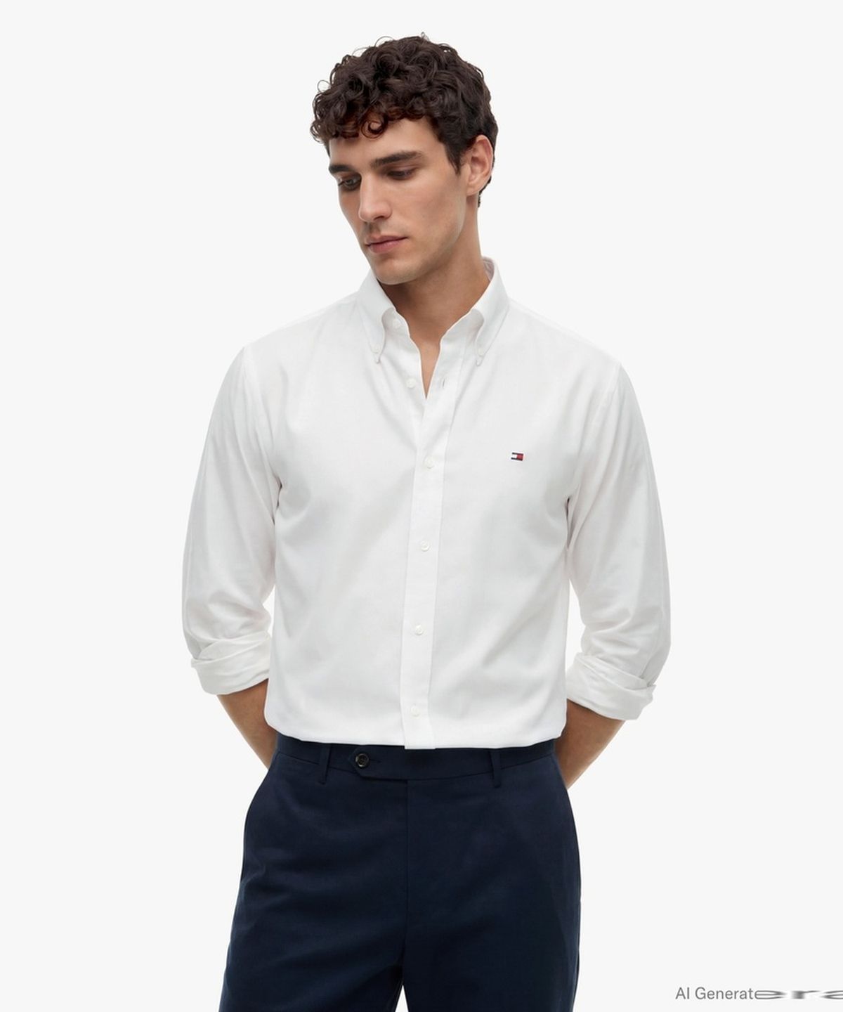 타미힐피거(TOMMY HILFIGER) [Regular fit] 옥스포드 솔리드 셔츠 (T12G6WSH190MT1YBR)
