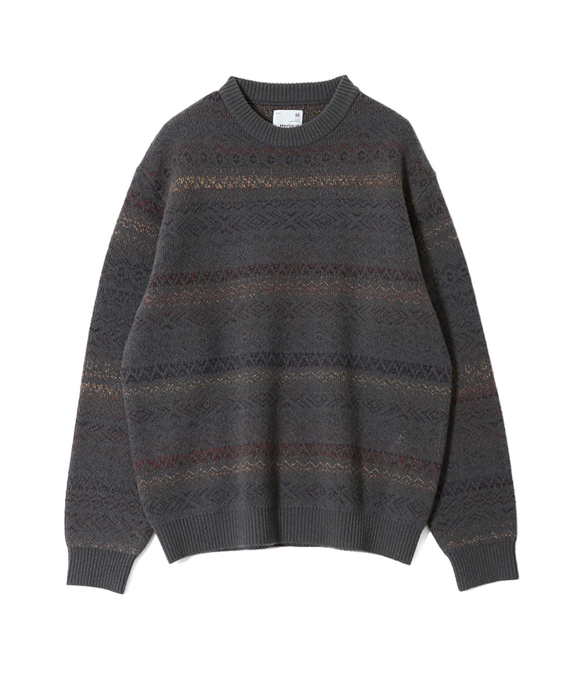 홀리선(HORLISUN) Aurora Space-dyed yarn Crewneck Knit Charcoal Brown