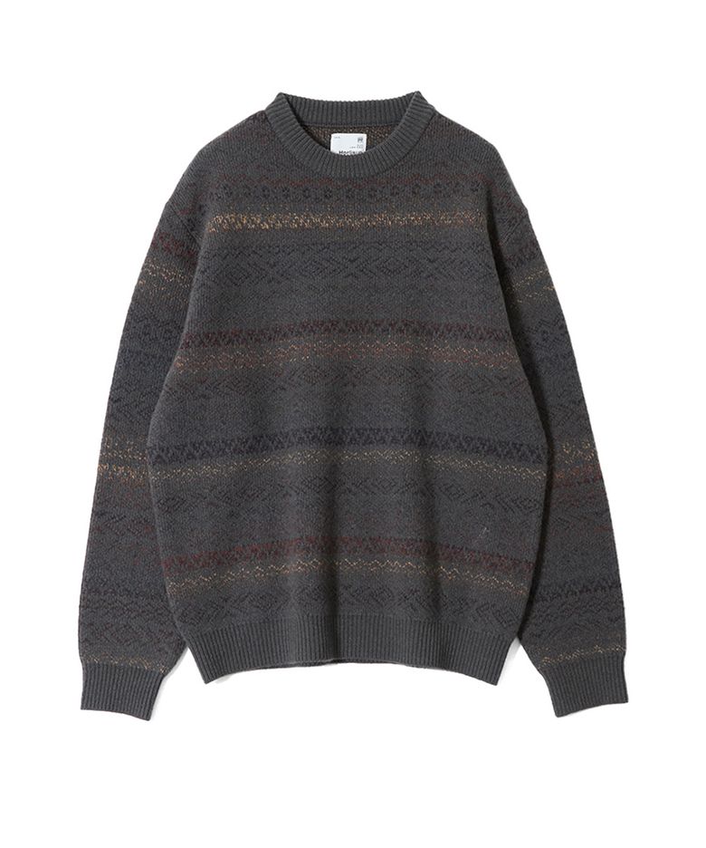 Aurora Space-dyed yarn Crewneck Knit Charcoal Brown