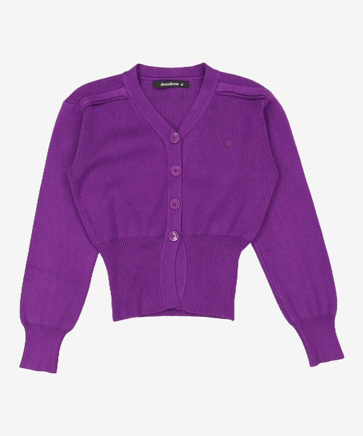 어반드레스(AVANDRESS) Balloon Ribbed Cardigan PURPLE M