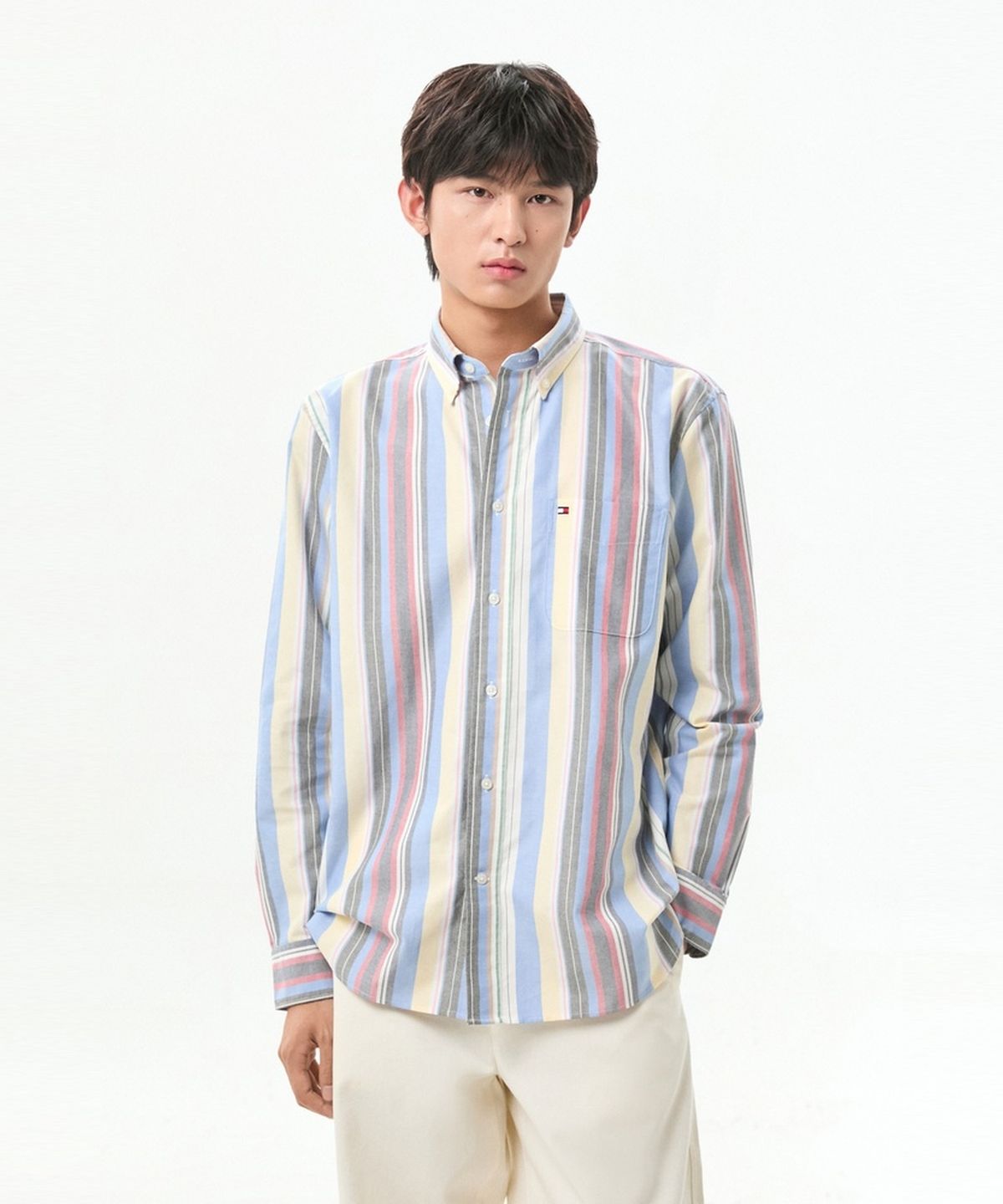 타미힐피거(TOMMY HILFIGER) [Regular fit] 헤리티지 옥스포드 멀티 스트라이프 셔츠 (T12G7WSH520MT10A4)