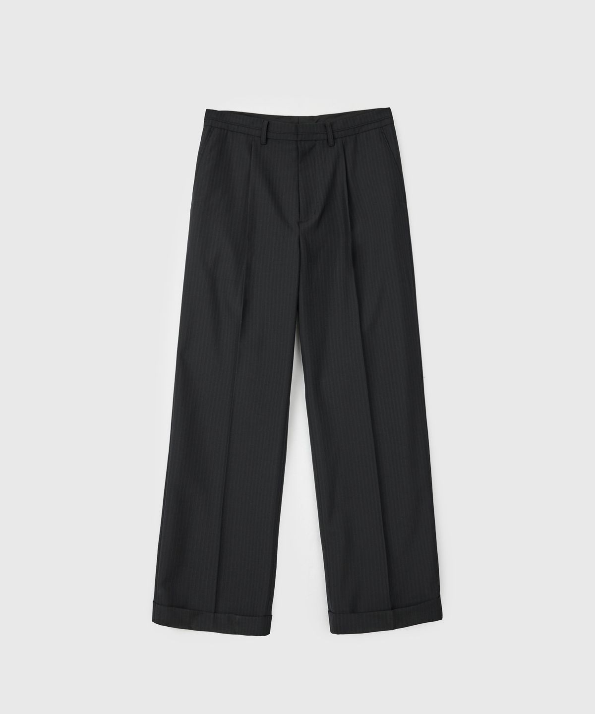 유스(YOUTH) Turn-up Waist Line Pants - Black