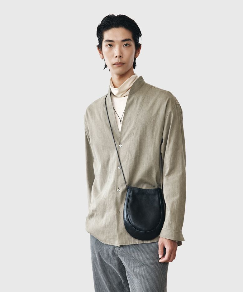 Deep V-neck Shirt - Brown