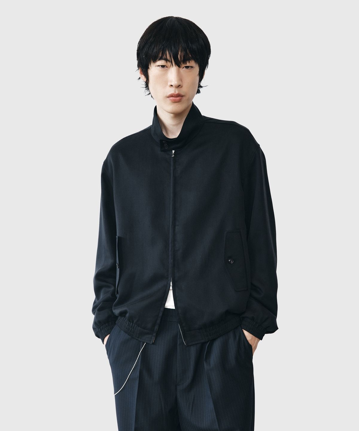 유스(YOUTH) Soft Drapery Harrington Jacket - Black