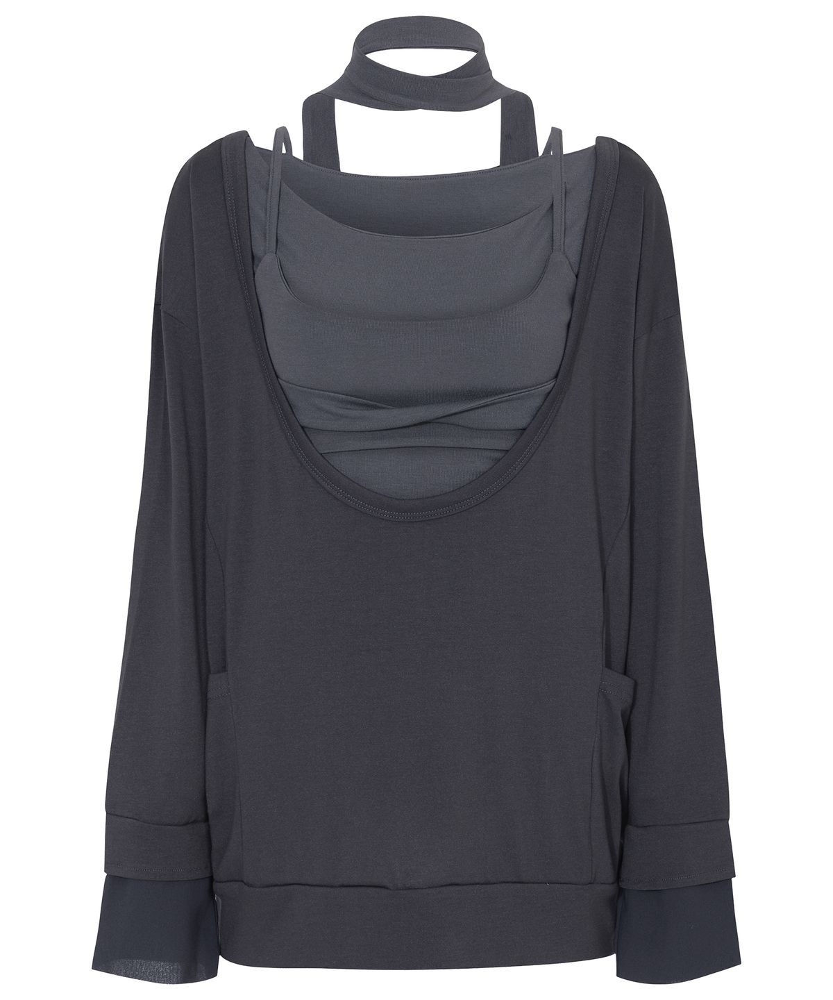 플레어업(FLAREUP) 2-Layered Offset Long Sleeve (FL-198_Charcoal)