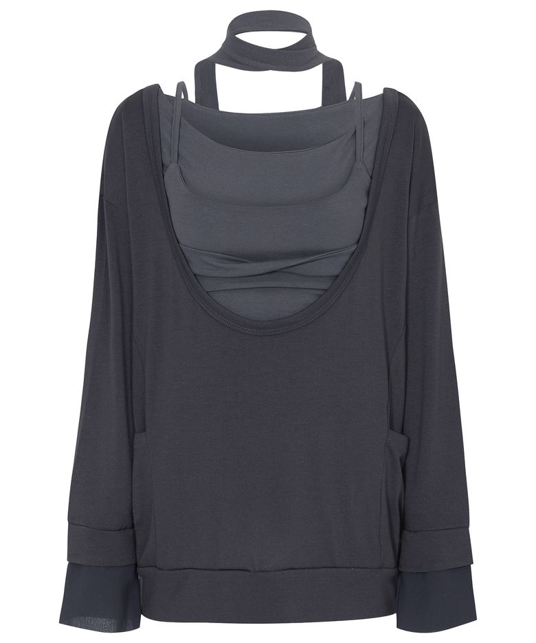 2-Layered Offset Long Sleeve (FL-198_Charcoal)