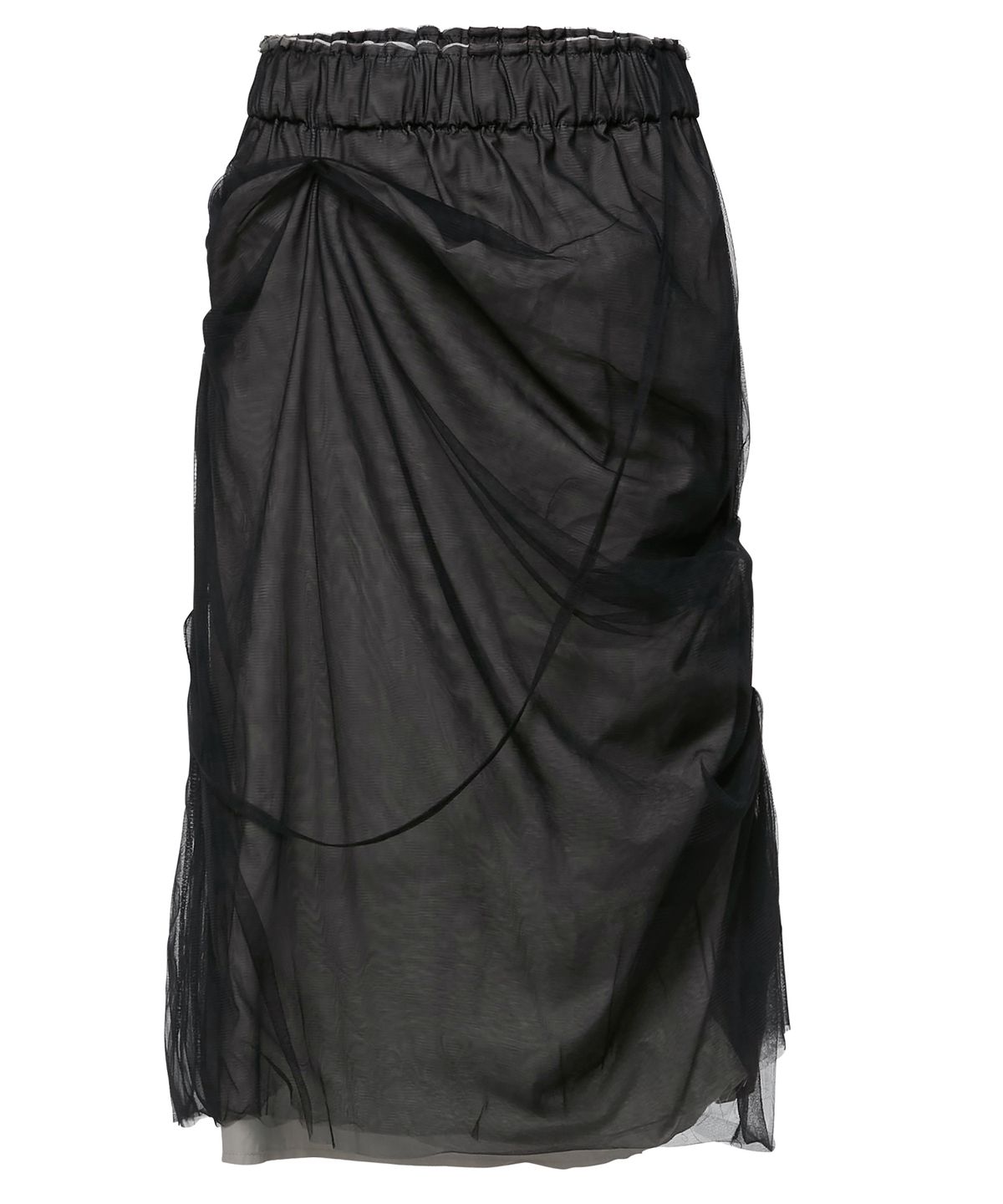 플레어업(FLAREUP) Sheer Layered Midi Skirt (FL-277_Black)